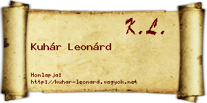 Kuhár Leonárd névjegykártya